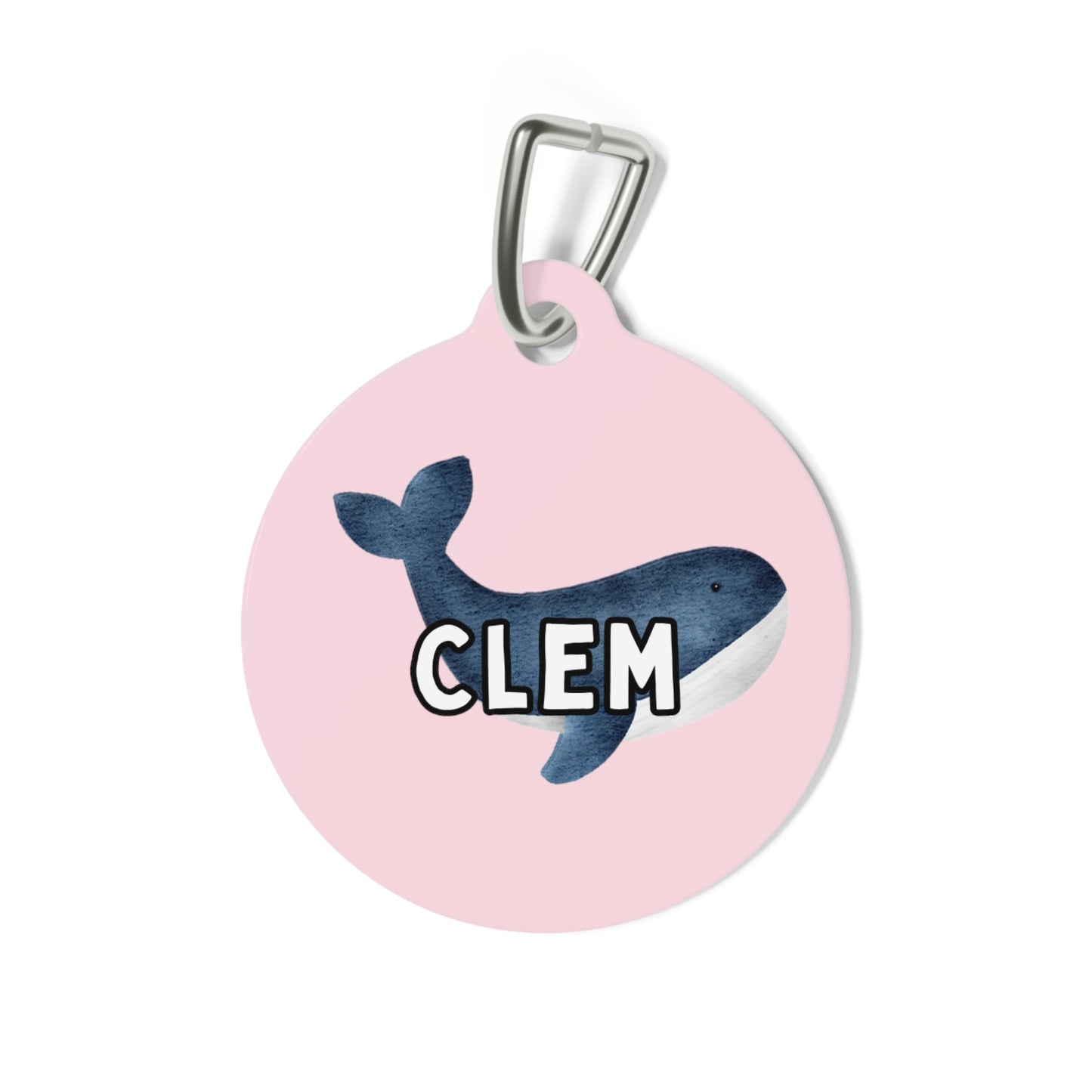 Whale Watching Custom Round Metal Pet Tag