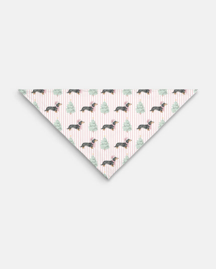 Dog Bandana - Stripes Santa Slay in Pink Dapple