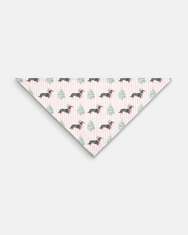 Dog Bandana - Stripes Santa Slay in Pink Dapple