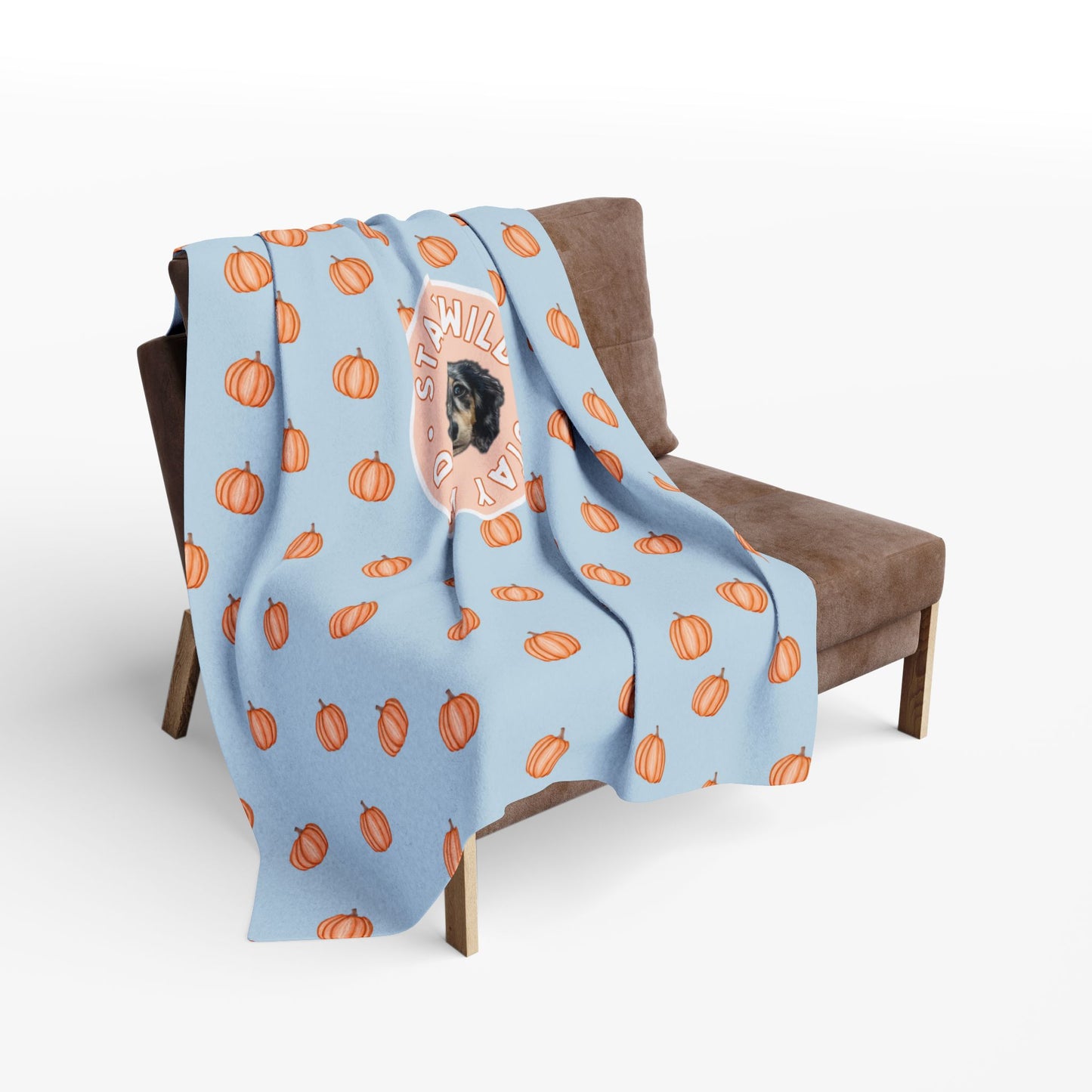 Custom Velveteen Plush Pumpkin Pastel Party Blanket