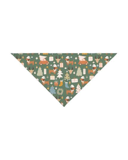Triangle-shaped product with festive pattern on a light gray background