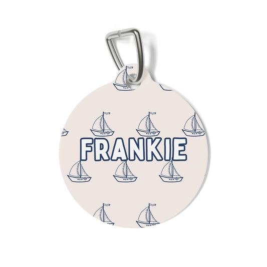 Simply Sailing Custom Round Metal Pet Tag