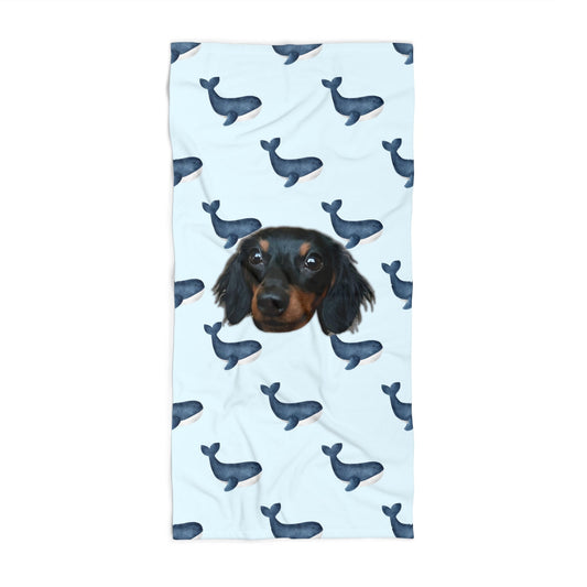 Whale Wishes Custom Beach Towel