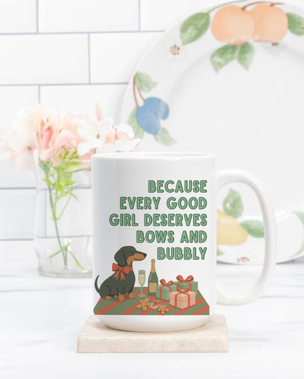 Mug Deluxe 15oz. - Bubbles & Bows