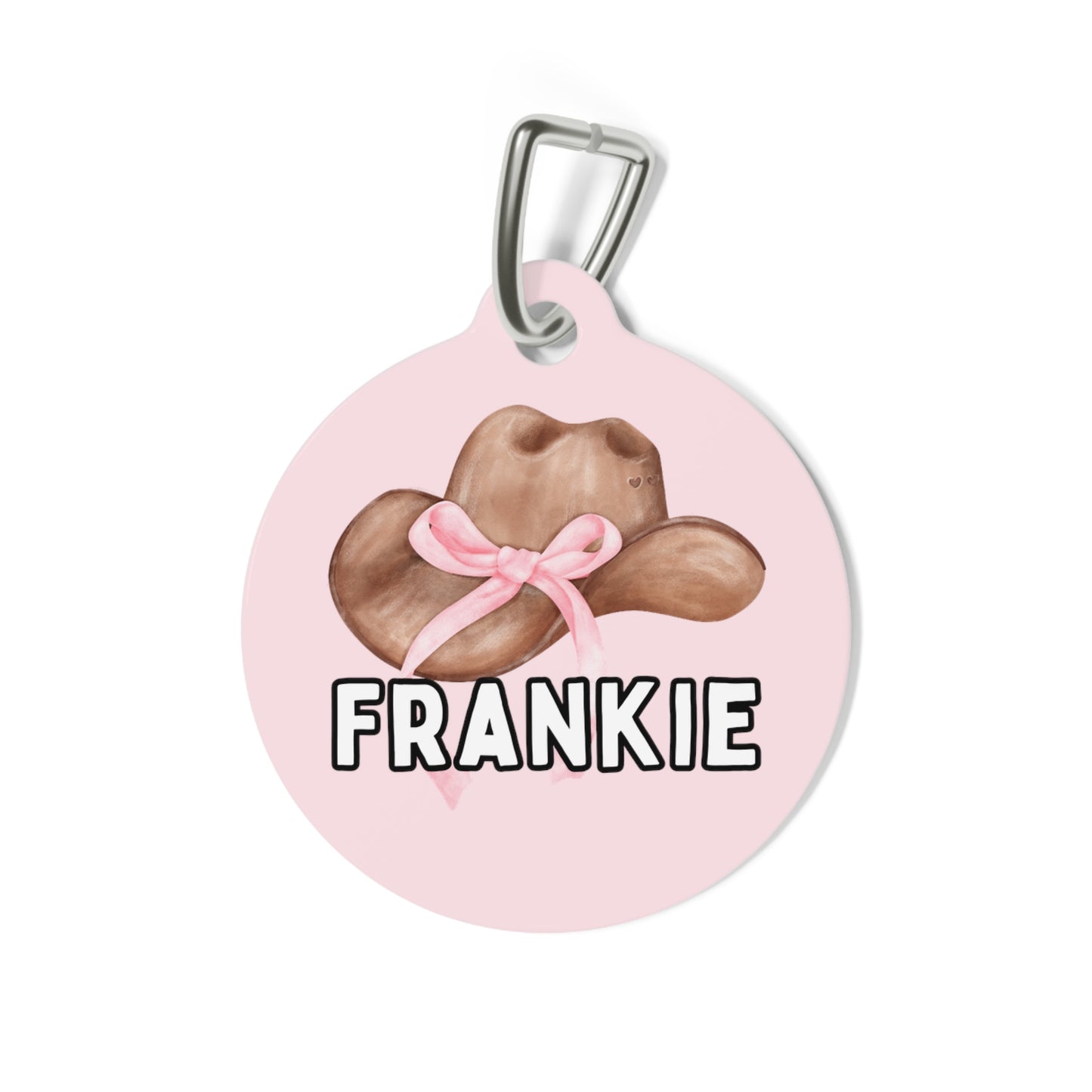 Cowgirlie Coquette Custom Round Metal Pet Tag