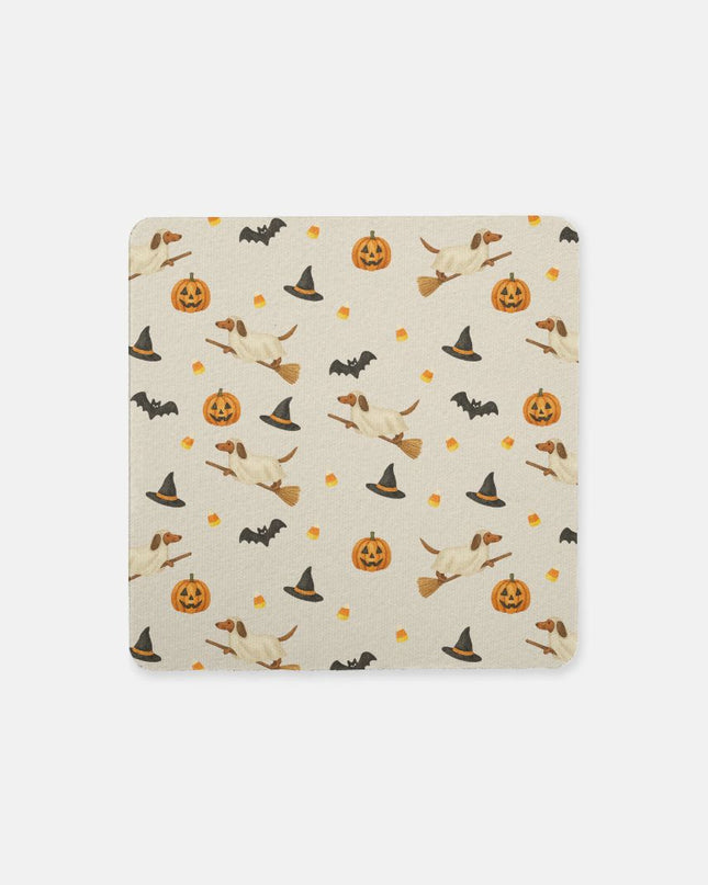 Coaster Neoprene Back (Square) 4PK - Halloween Variety Taupe Background