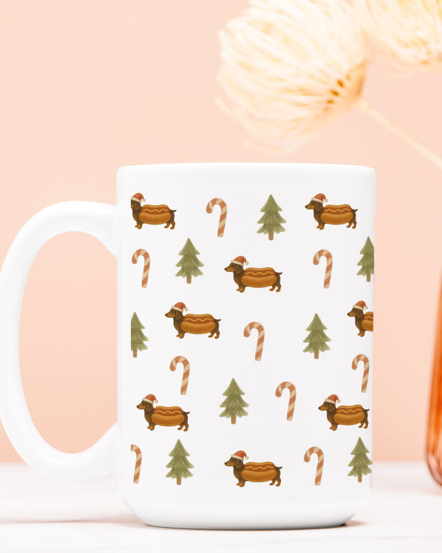 Christmas Coffee Mug - Dachshing Through The Buns