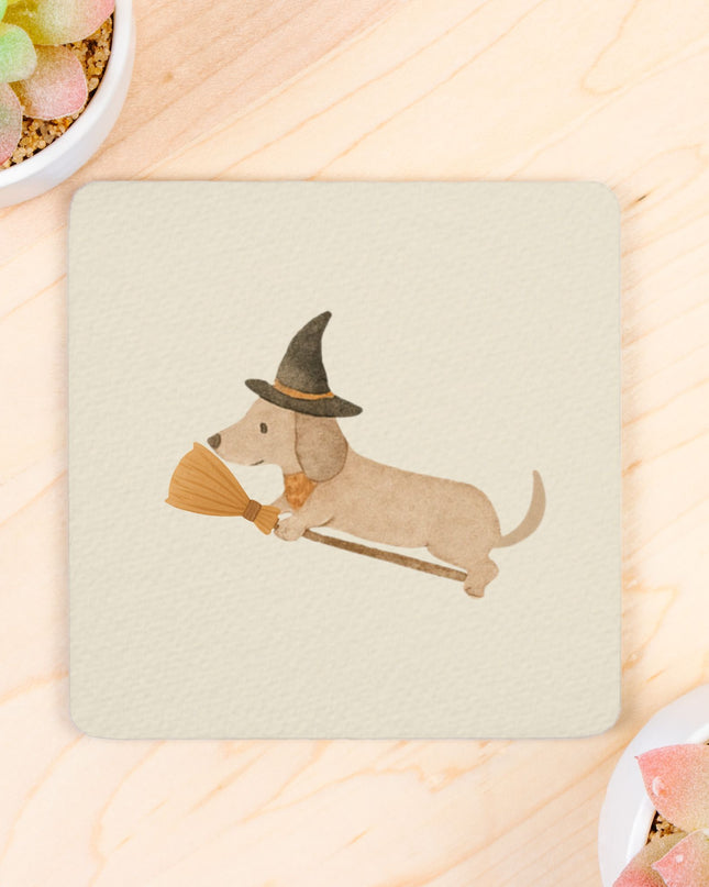 Coaster Neoprene Back (Square) 4PK - Halloween Variety Taupe Background