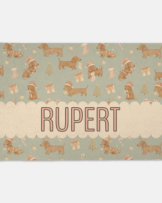 Pet Grub Mat - Deck The Dachshund Paws