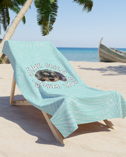 Palm Paradise 'Stay Wild' Custom Beach Towel