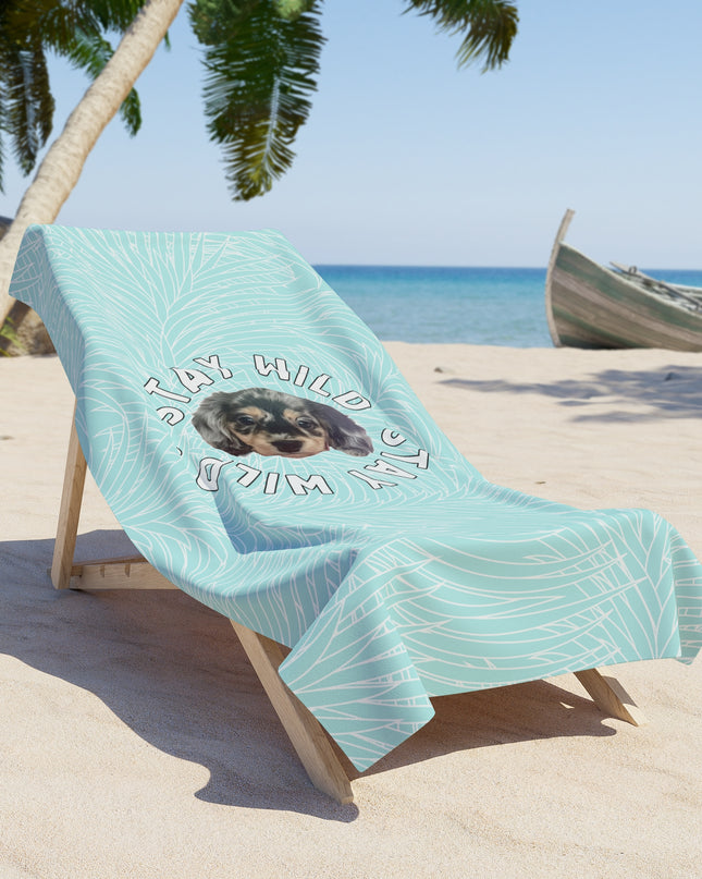 Palm Paradise 'Stay Wild' Custom Beach Towel