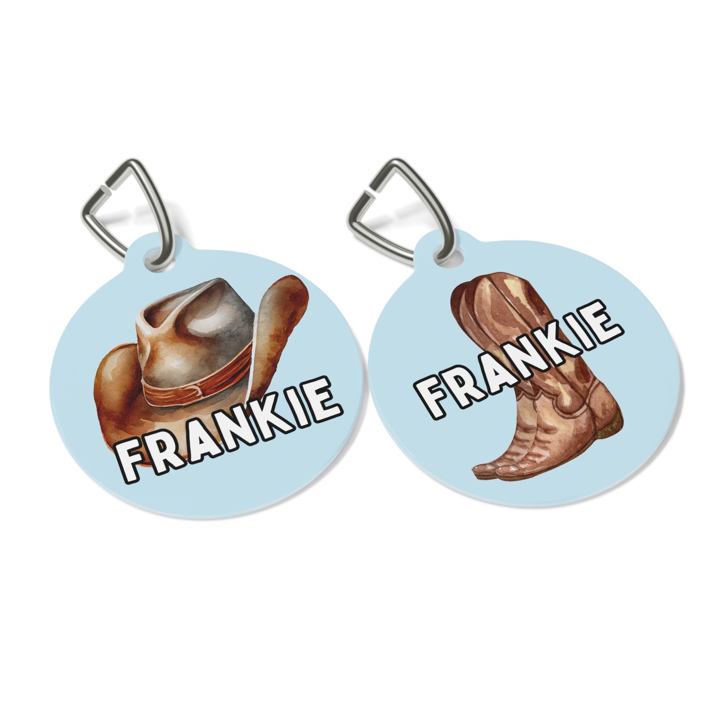 Western Woof Custom Round Metal Pet Tag