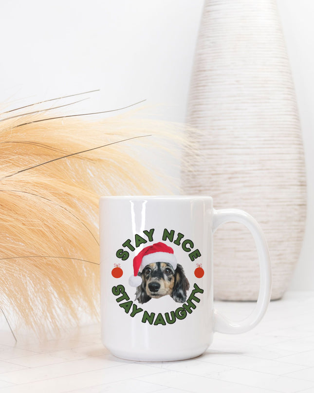 Personalized Mug - Stay Naughty + Stay Nice Pet Portrait