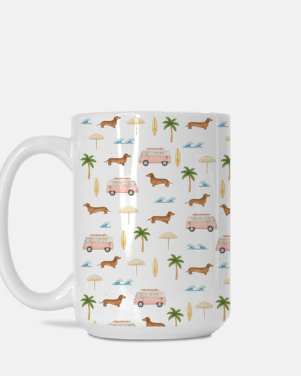 Coffe Mug - Beach Cruisin Wiener Dogs