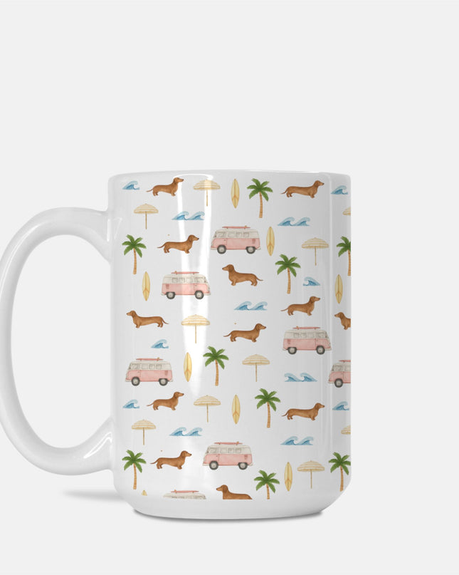 Coffe Mug - Beach Cruisin Wiener Dogs