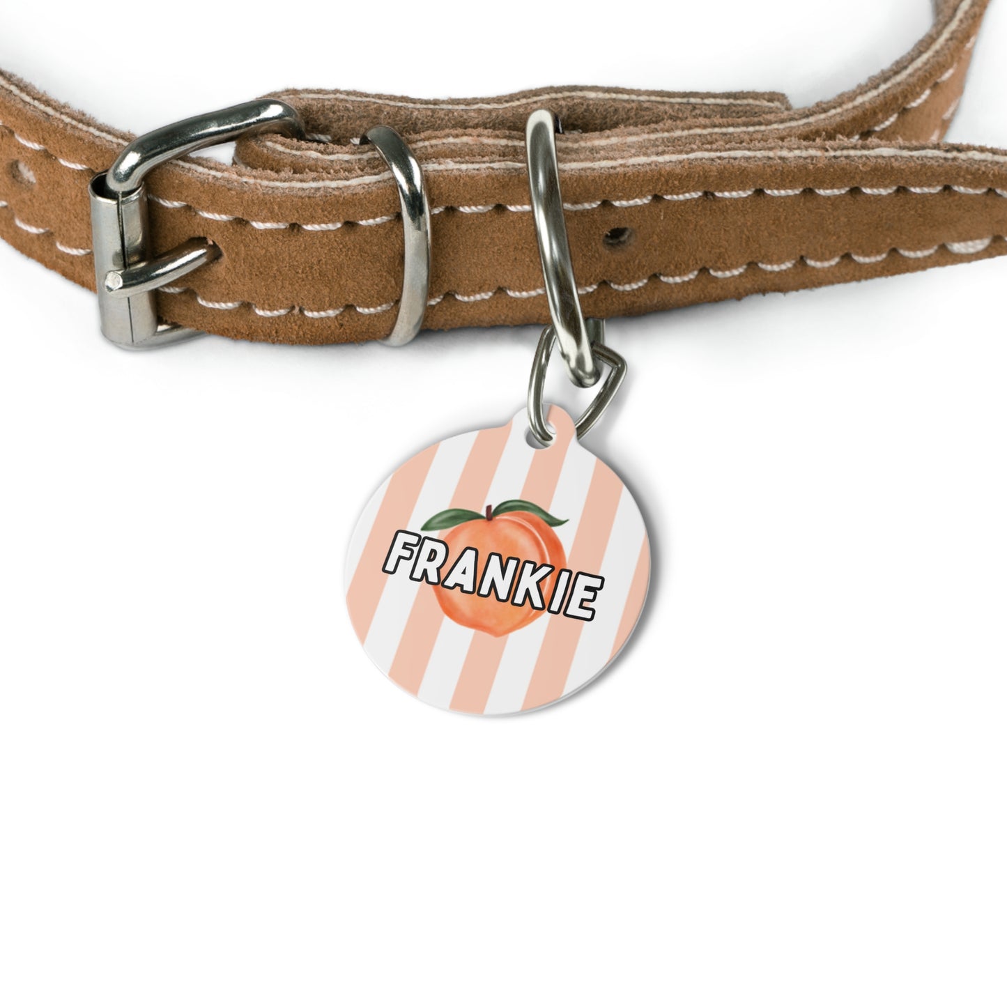 Perfect Peach Custom Round Metal Pet Tag