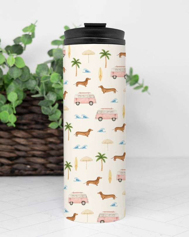 16 oz Tumbler – Beach Cruisin' Wiener Dogs
