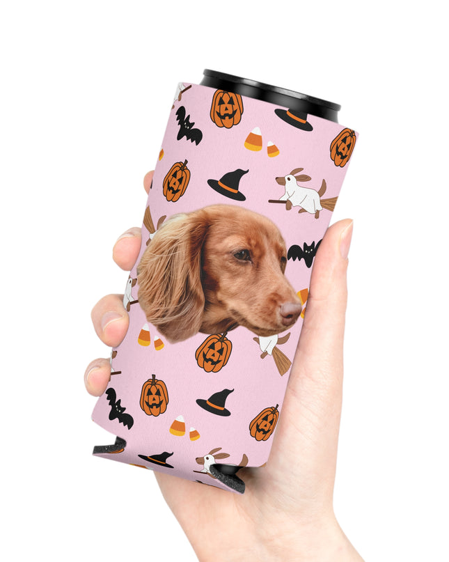 Happy Halloweenie Custom Can Cooler Koozie