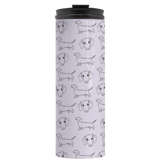 Dachshund Stroll Purple Thermal Tumbler 16 oz.