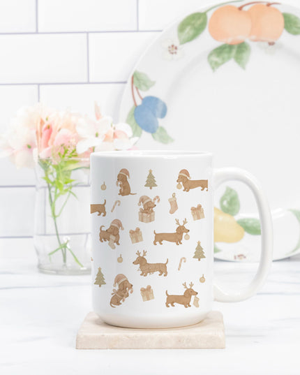 Christmas Coffee Mug - Deck The Dachshund Paws