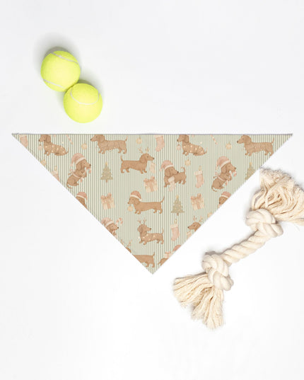 Dog Bandana - Deck The Dachshund Paws