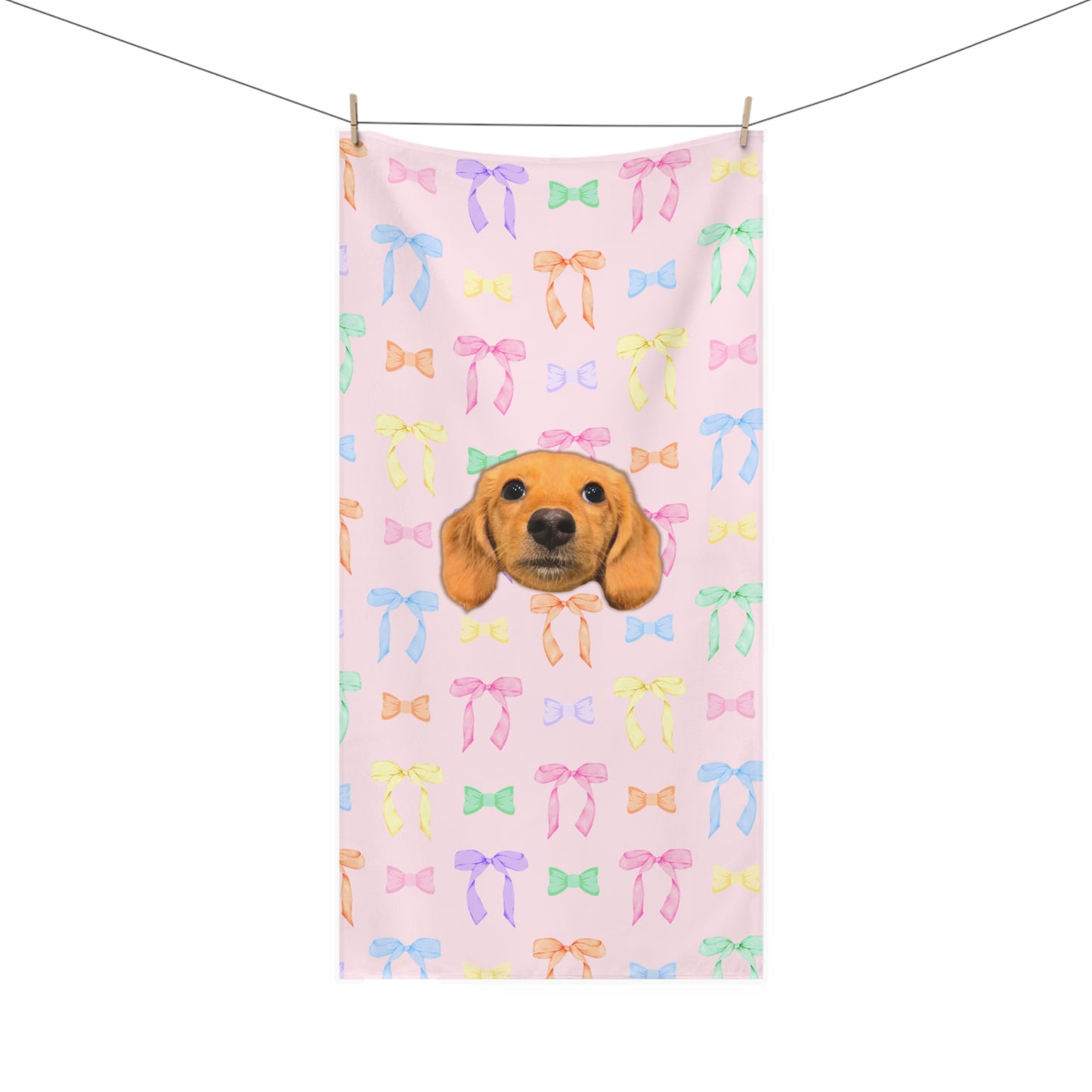 Pastel Bow Party Custom Beach Towel