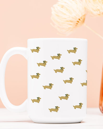 Christmas Coffee Mug - Dach Of Gold Green Coquette