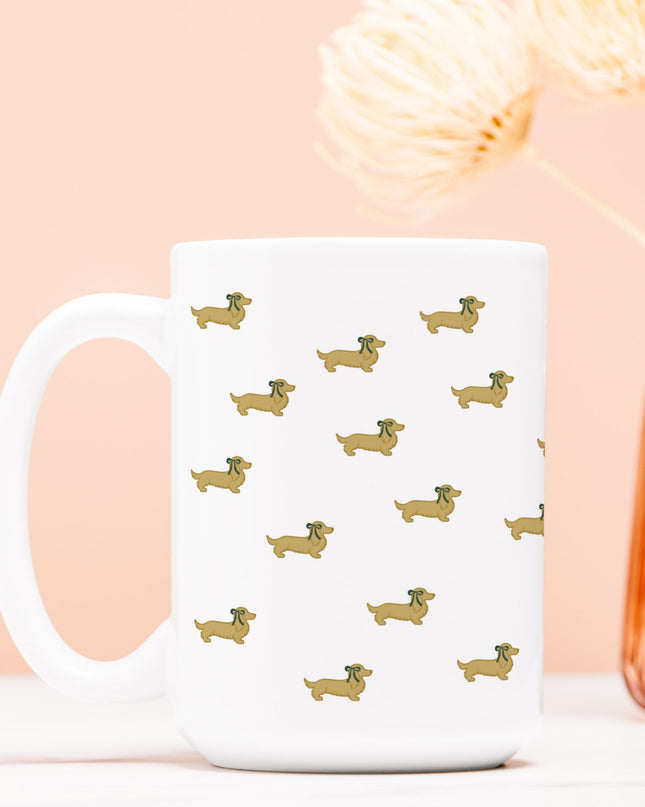 Christmas Coffee Mug - Dach Of Gold Green Coquette