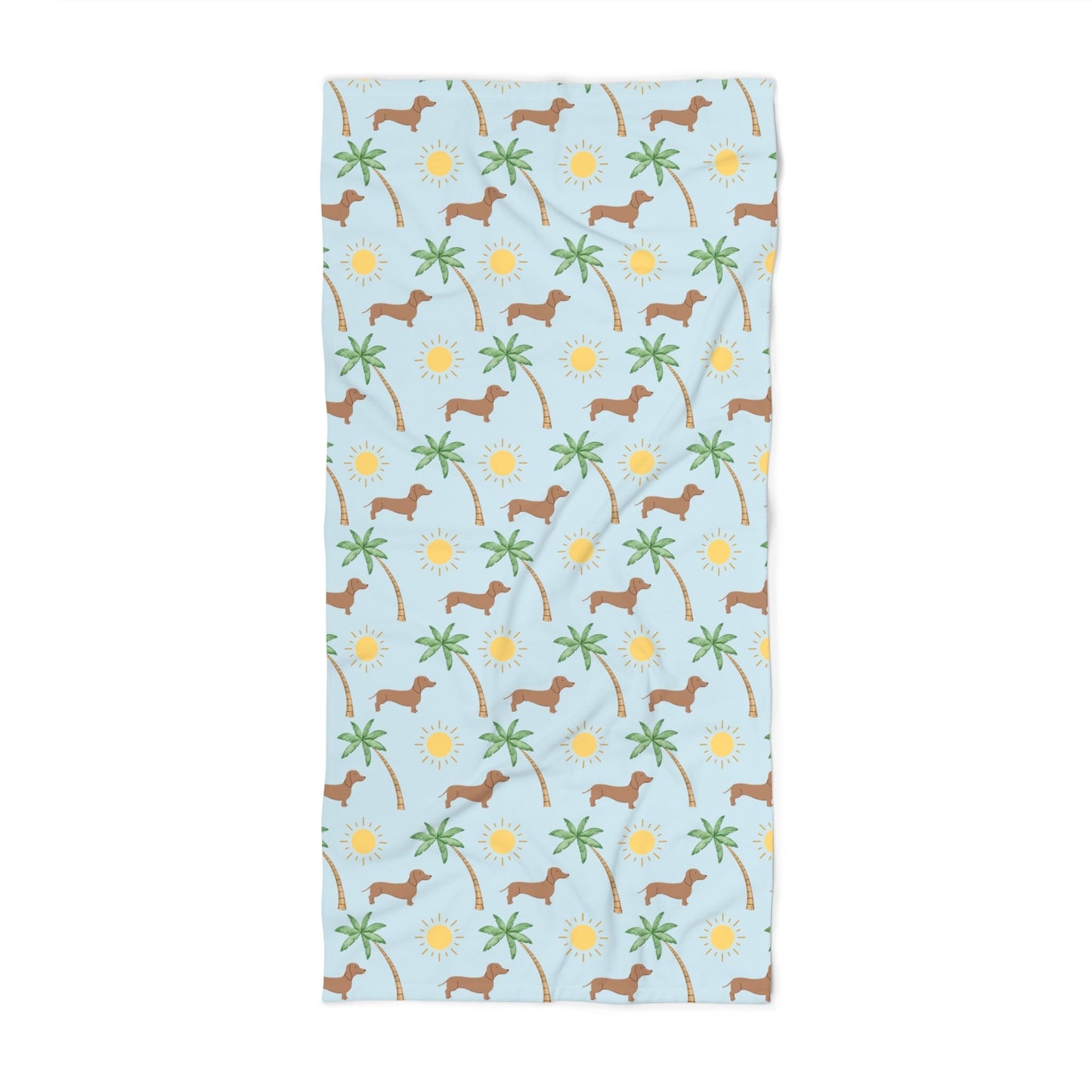 Dachshund Sunny Day Palm Beach Towel