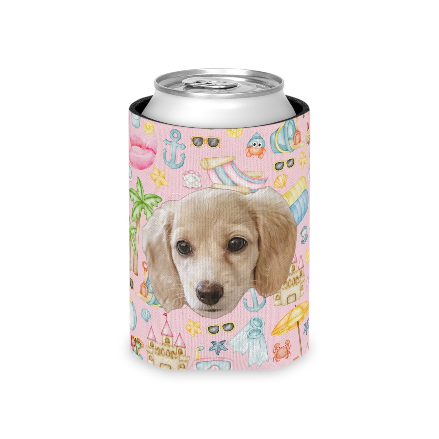 Beach Pawty Custom Can Cooler Coozie