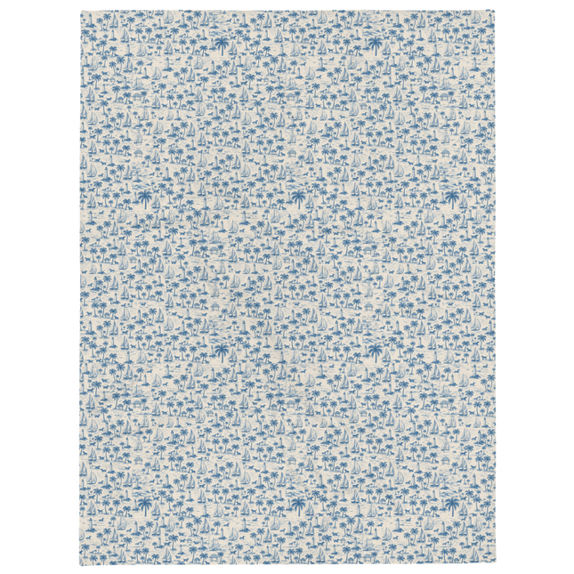 Super Soft Throw Blanket – Coastal Doxie Toile (50x60 / 60x80)