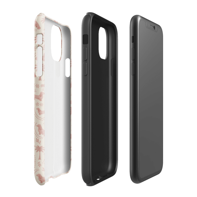 iPhone® Tough Case – Blush Doxie Tropic Toile