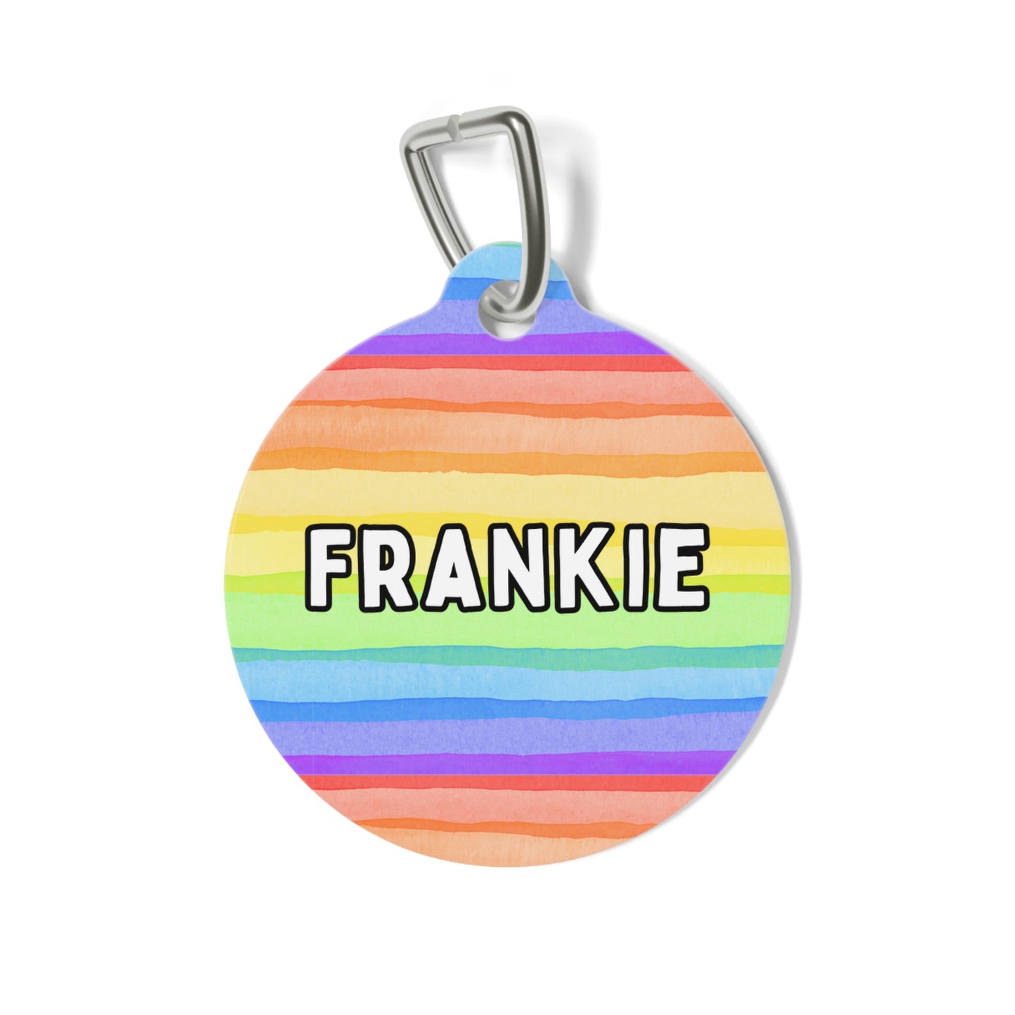 Rainbow Right Bright Custom Round Metal Pet Tag