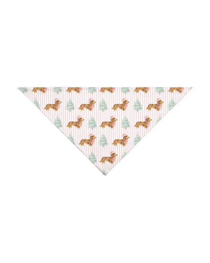 Dog bandana with dachshund pattern on a white background