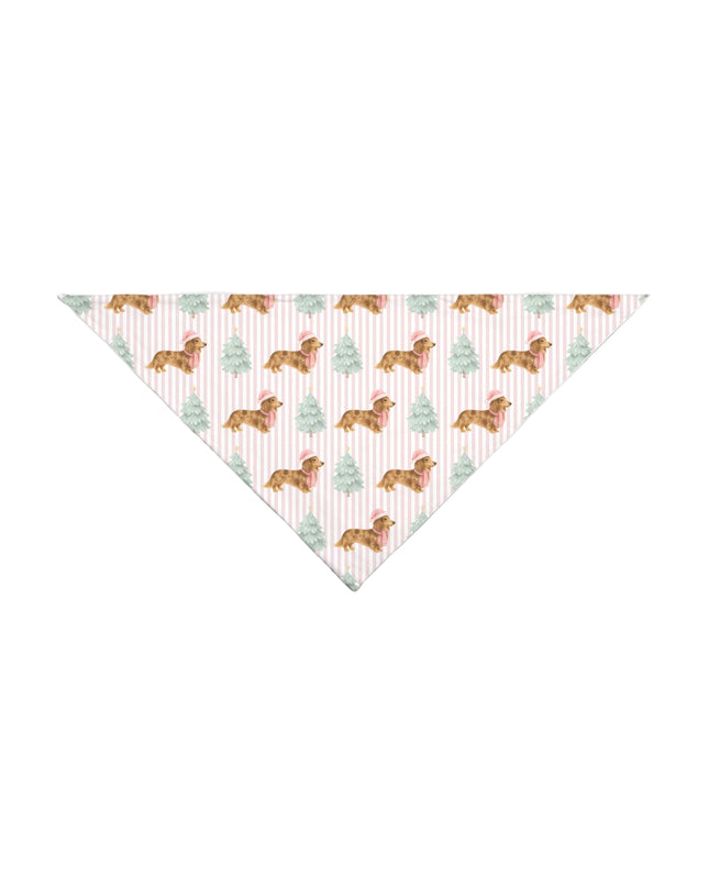Dog bandana with dachshund pattern on a white background