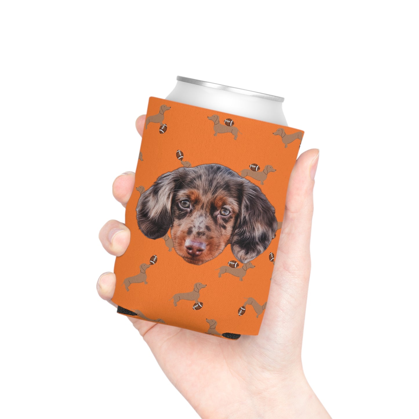 Football Frank Custom Can Cooler Koozie