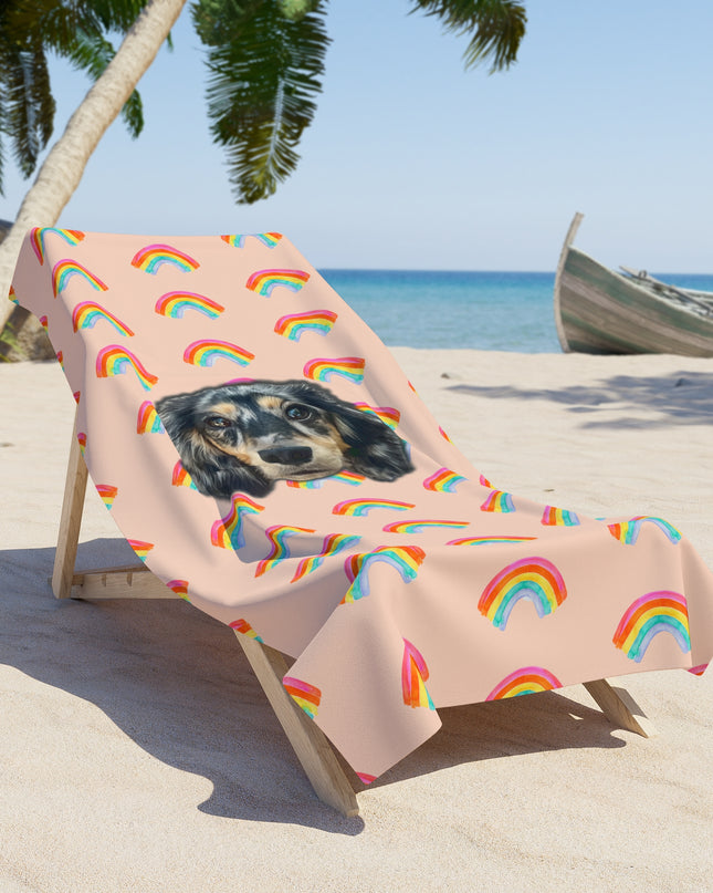 Radiant Rainbow Custom Beach Towel