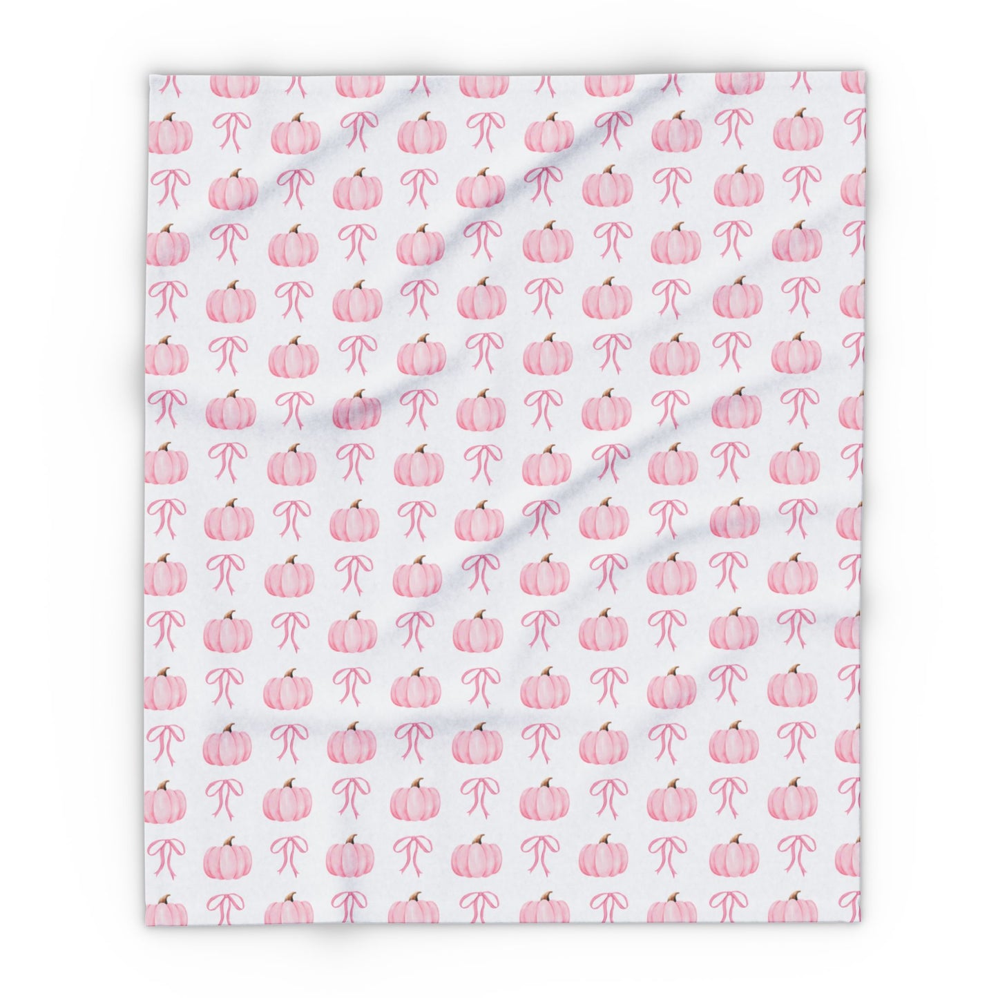 Custom Velveteen Plush Pink Pumpkin Party Blanket