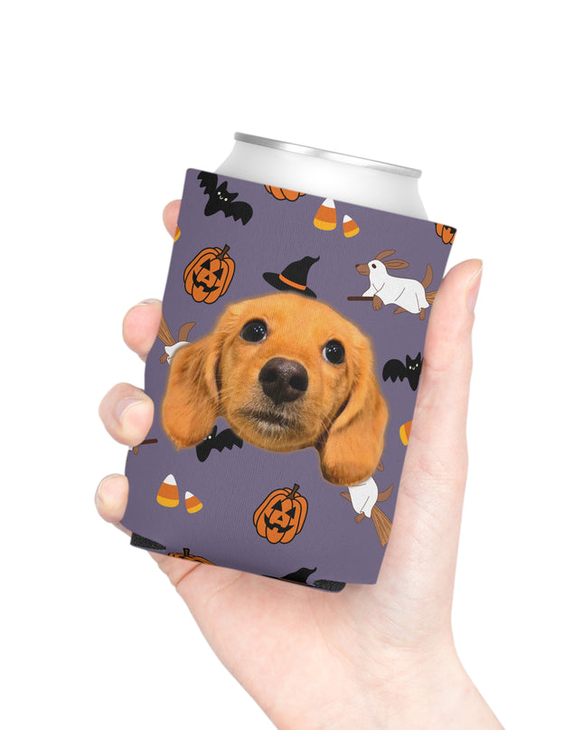 Happy Halloweenie Custom Can Cooler Koozie