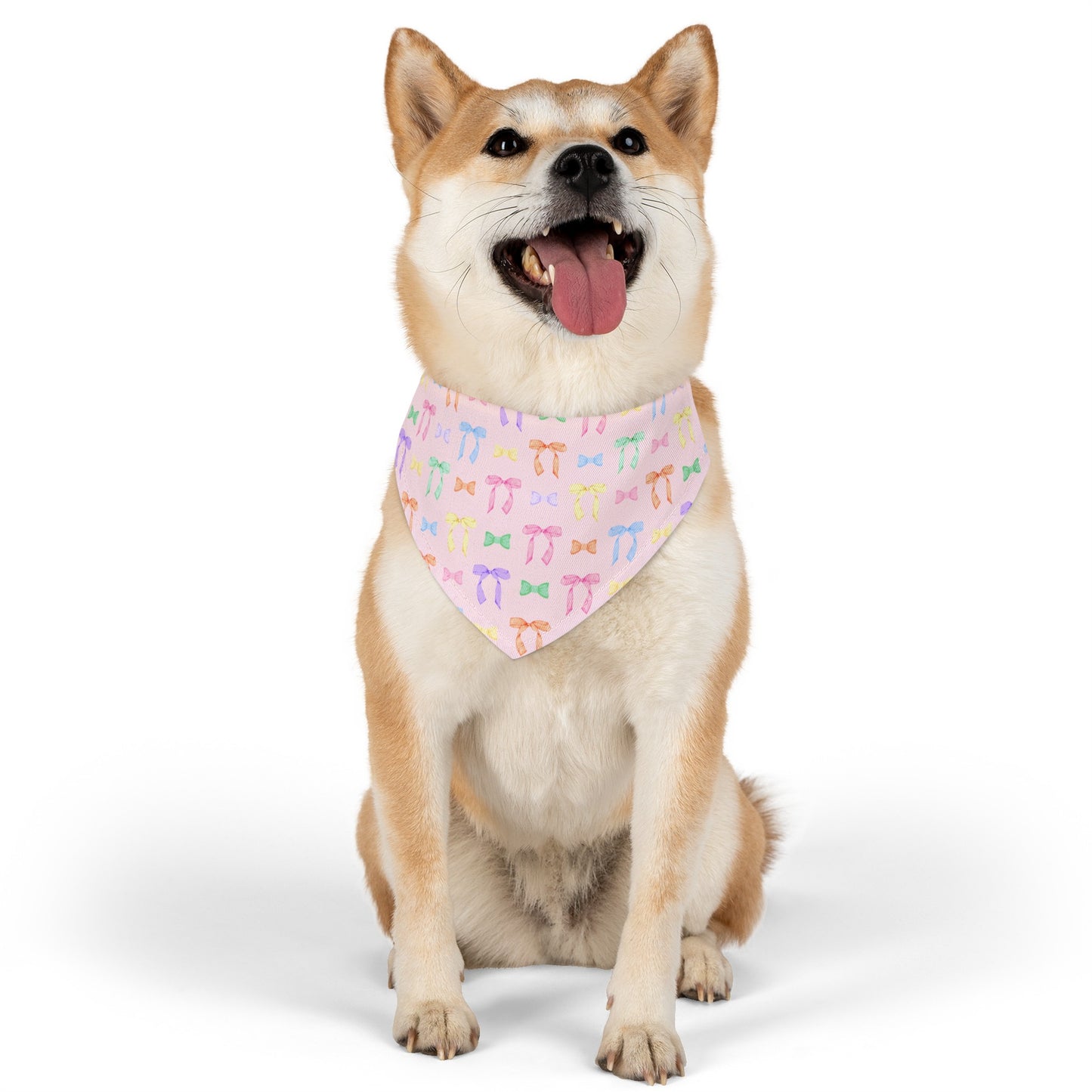 Pastel Bow Party Light Pink Collar Dog Bandana