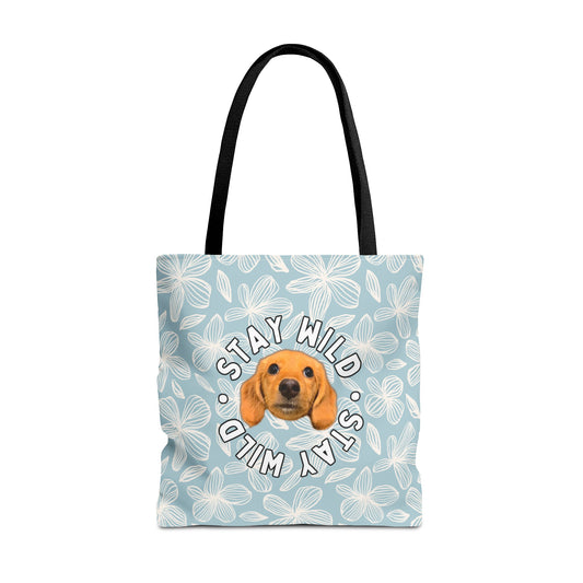 Bloom Blue Custom Tote Bag