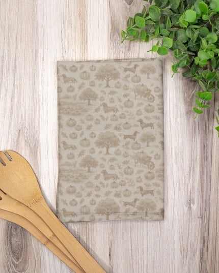 Hostess Towel - Autumn Dachshund Toile