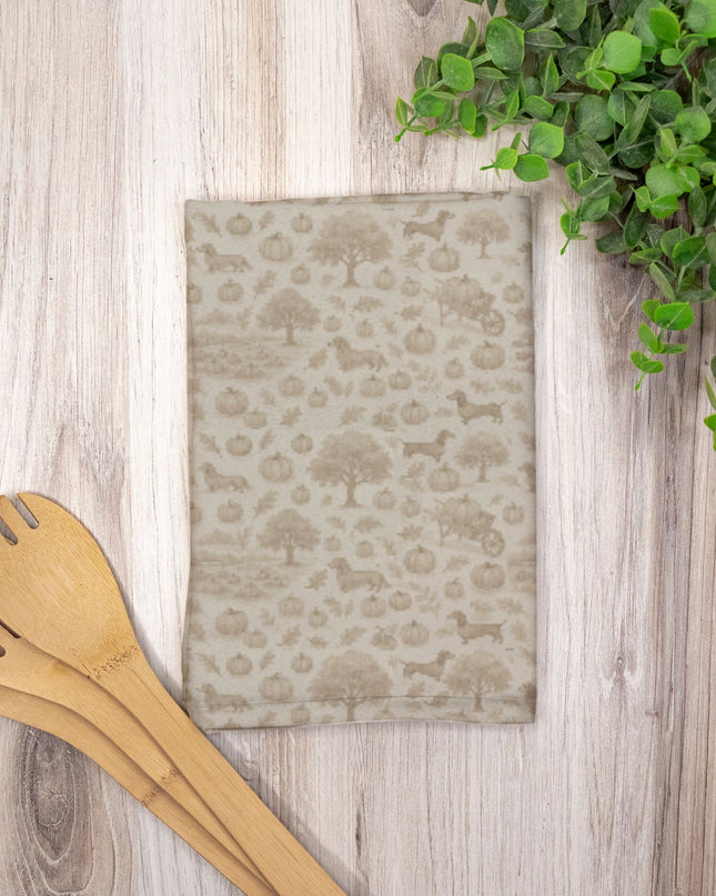 Hostess Towel - Autumn Dachshund Toile