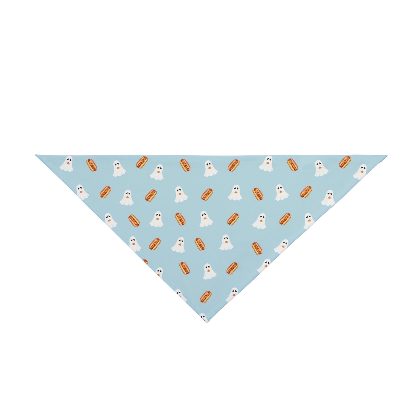 Spooky Ghost + Hot Dog Tie On Dog Bandana