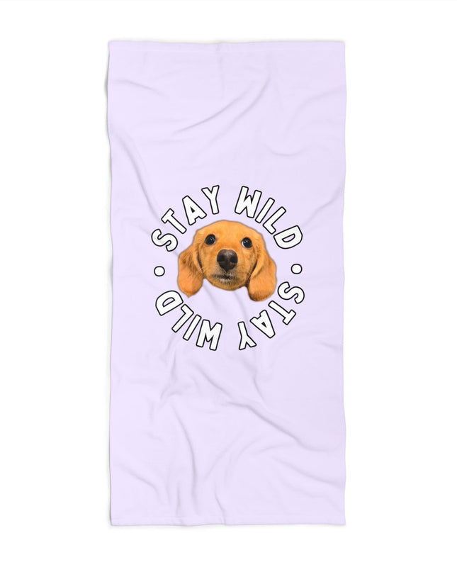 Pastel 'Stay Wild' Custom Beach Towel