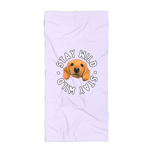 Pastel 'Stay Wild' Custom Beach Towel