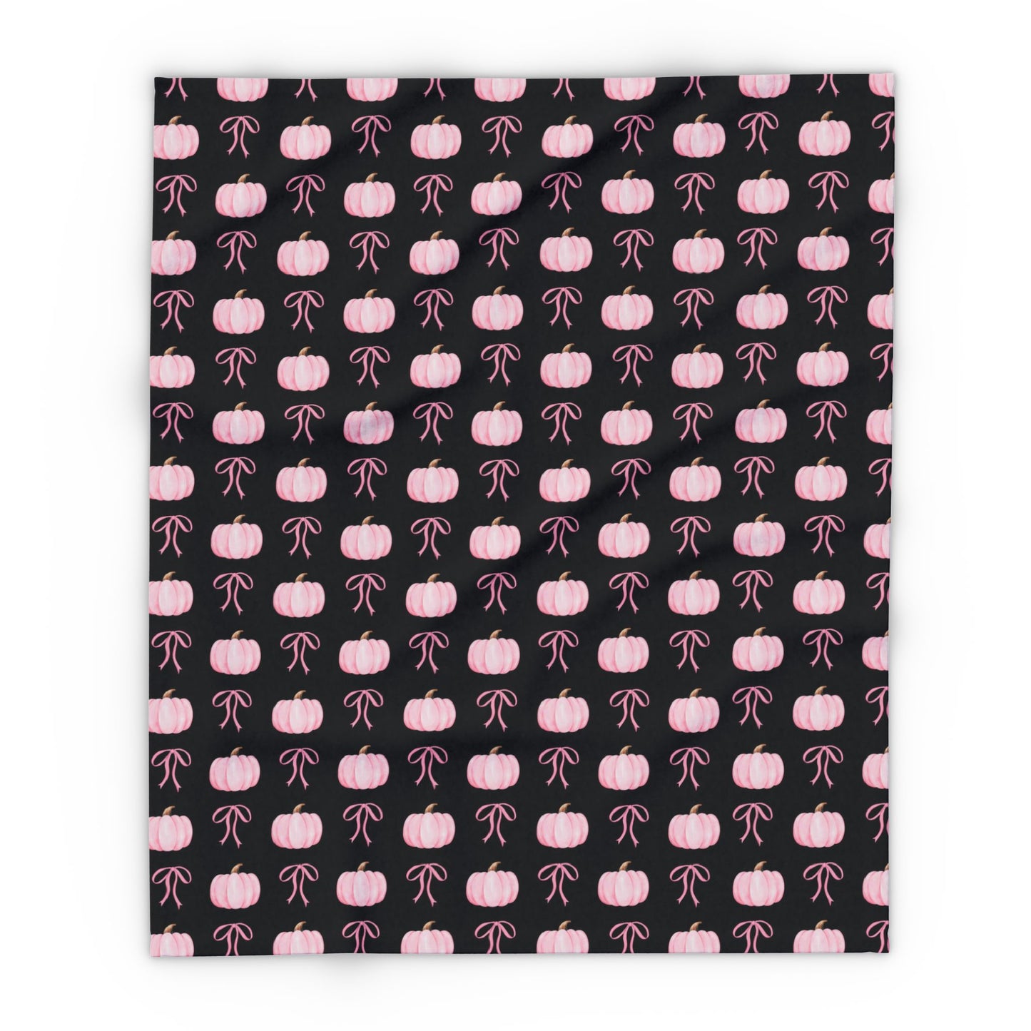 Custom Velveteen Plush Pink Pumpkin Party Blanket