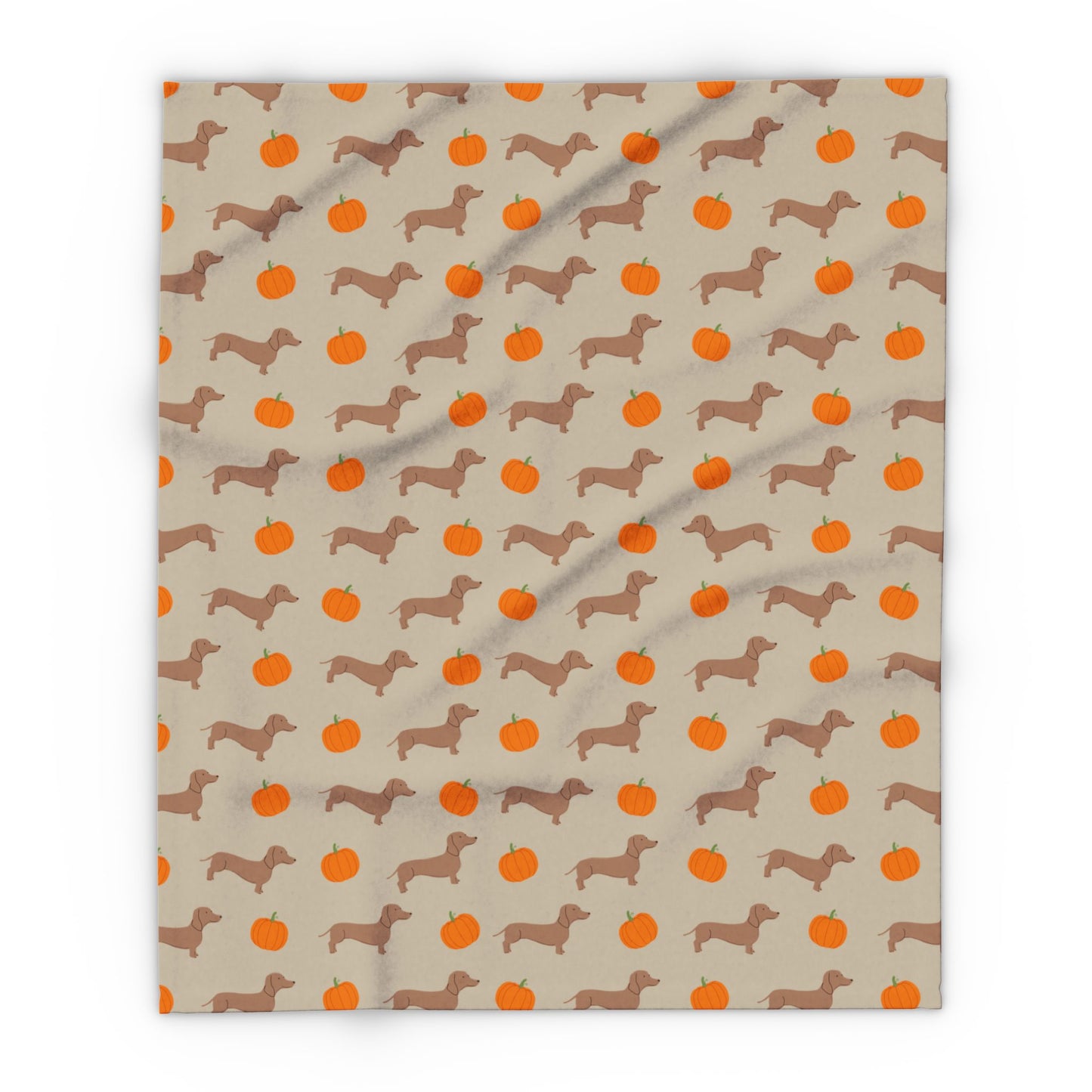 Custom Velveteen Plush Pumpkin & Pups Blanket