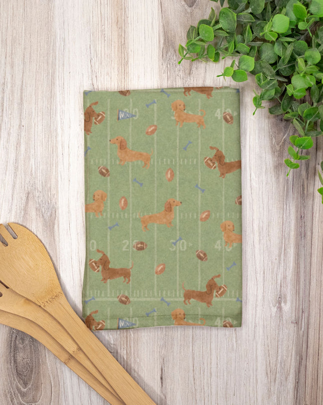 Hostess Towel - Touchdown Dachshunds