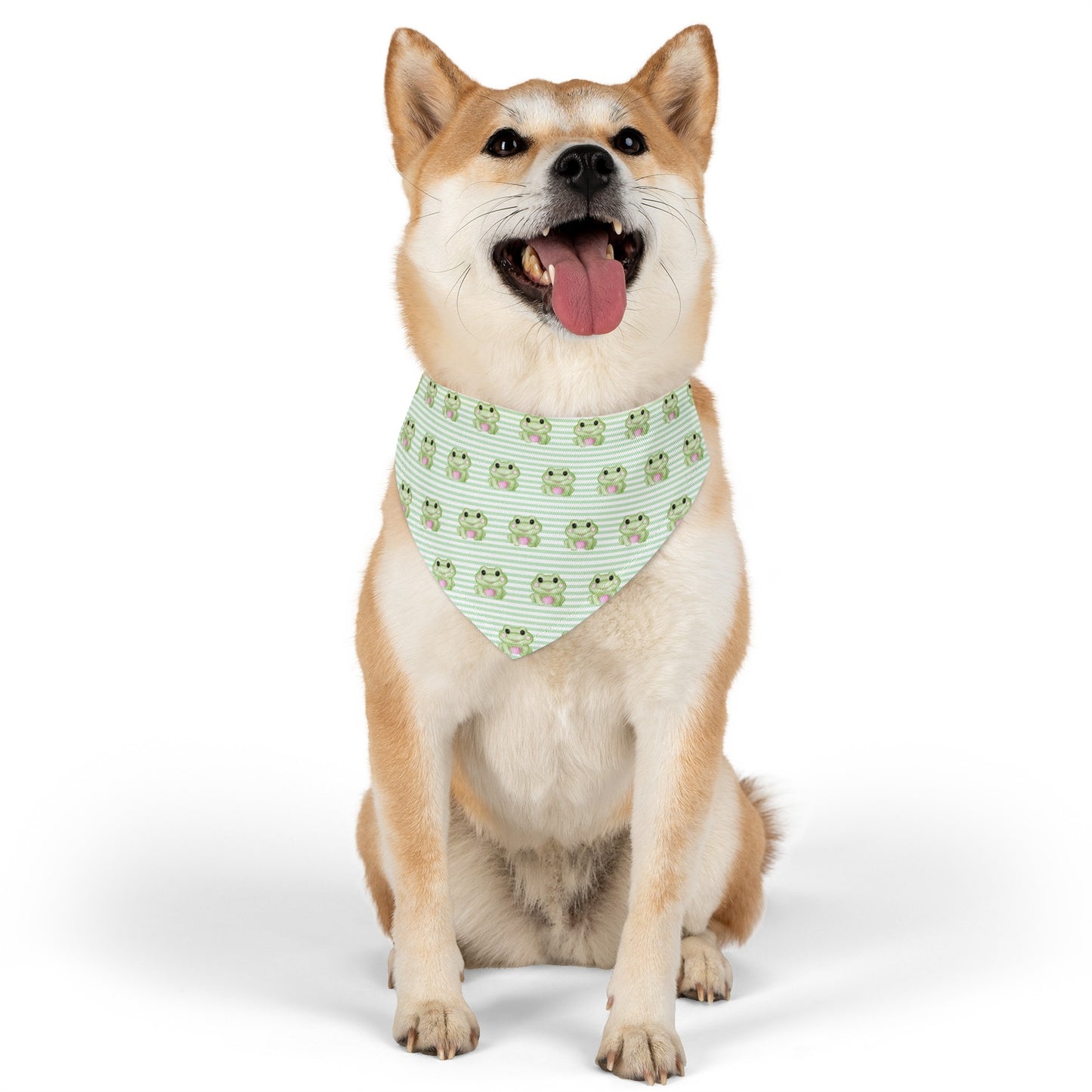 Playful Frog Stripes Collar Bandana